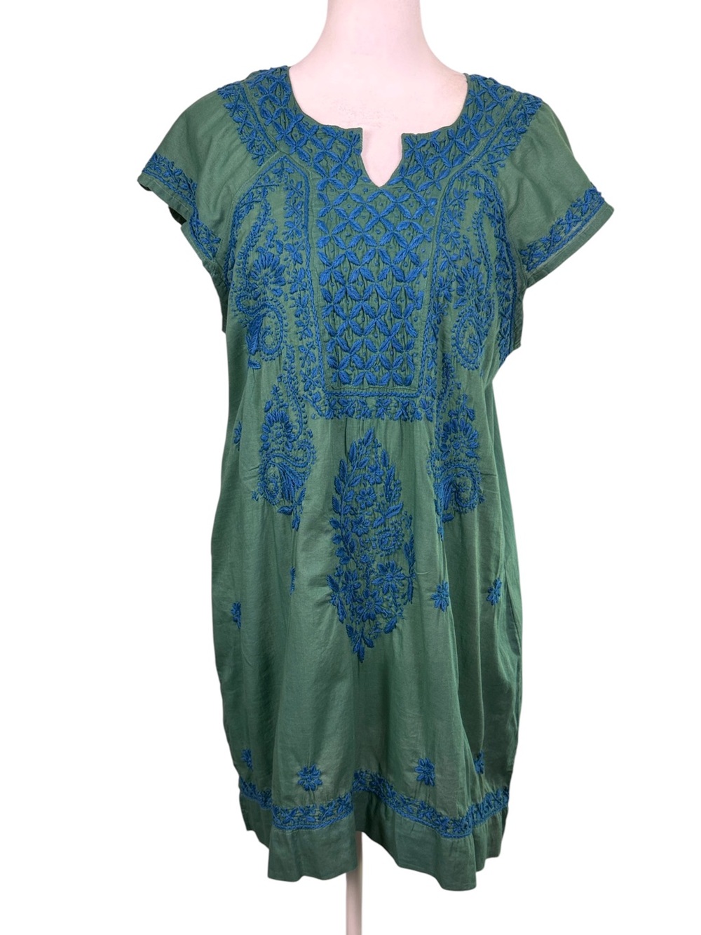 Jayshree Dalal Hand Embroidered Cotton Tunic Dress – Size XL – NWT - Picture 2 of 11